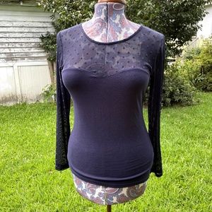 Adorable Polka Dot Sheer Sleeved Top